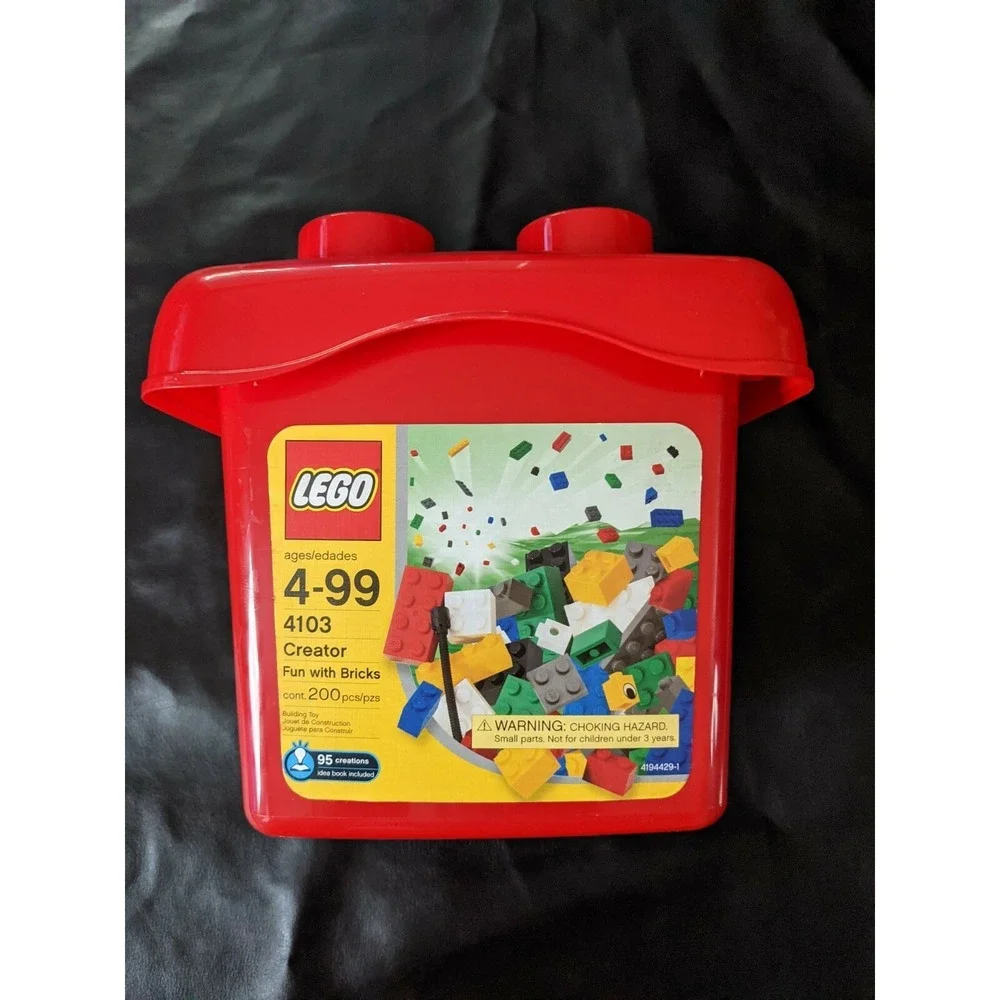 4103 Lego Creator Basic Set Fun With Bricks 200 Pieces Red Bucket Sealed NEW